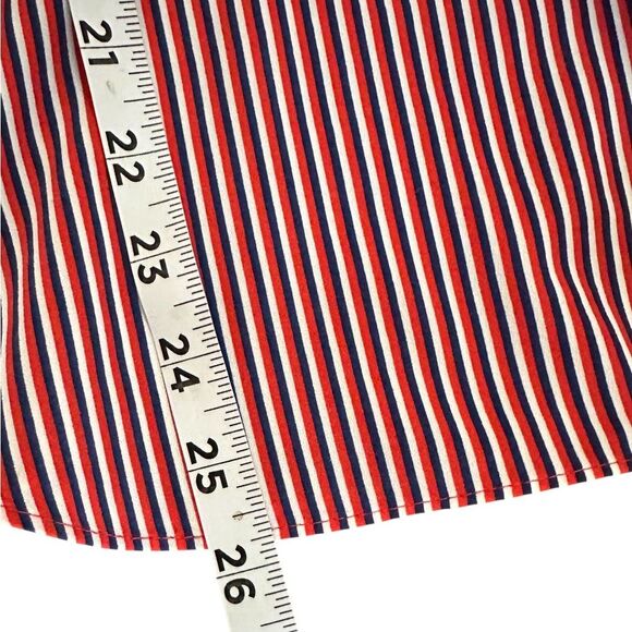 CABI Red White Blue Stripe V-Neck Long Sleeve Top Blouse Women's X-Small - Picture 9 of 9